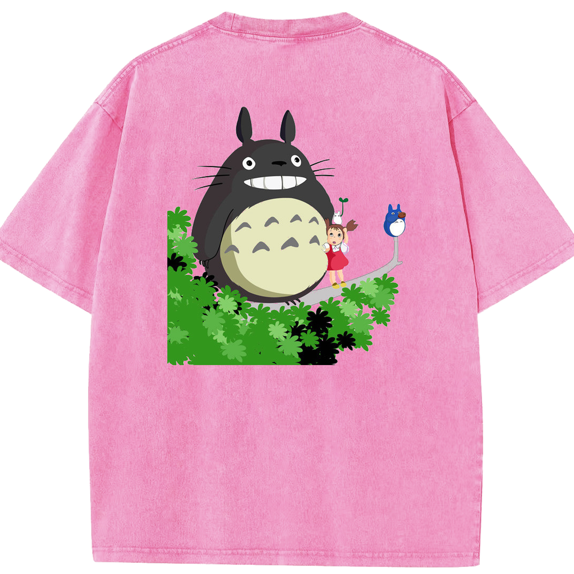 （画像用） となりのトトロ 草壁メイ 草壁サツキ My Neighbor Totoro Satsuki Kusakabe Mei Kusakabe 綿100% ヴィンテージ風 半袖Tシャツ（背面プリント）